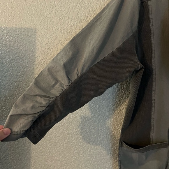 XCVI Lightweight Full Zip Jacket Women's L Gray 3/4 Sleeve Bomber Mesh Cowl - Picture 3 of 5